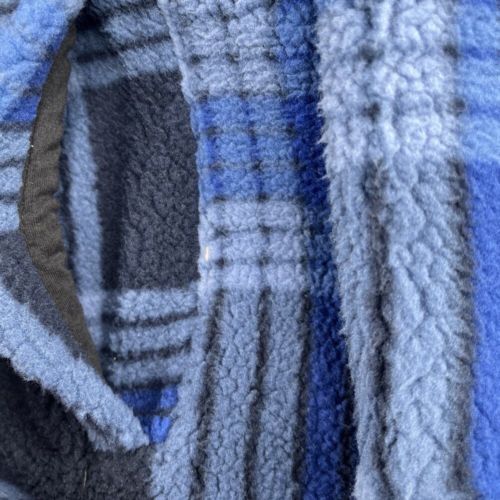 Quiksilver Sherpa Full Zip Sweatshirt Jacket Mens L Blue Plaid Warm Pockets New - Picture 3 of 14